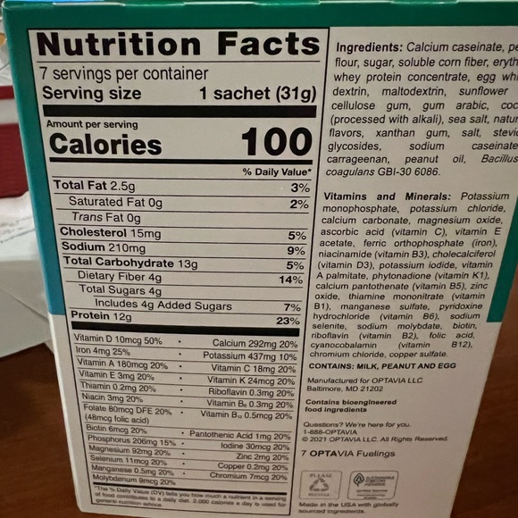 OPTAVIA Other Optavia Peanut Butter Shake Mix 6 Packets Exp 88222